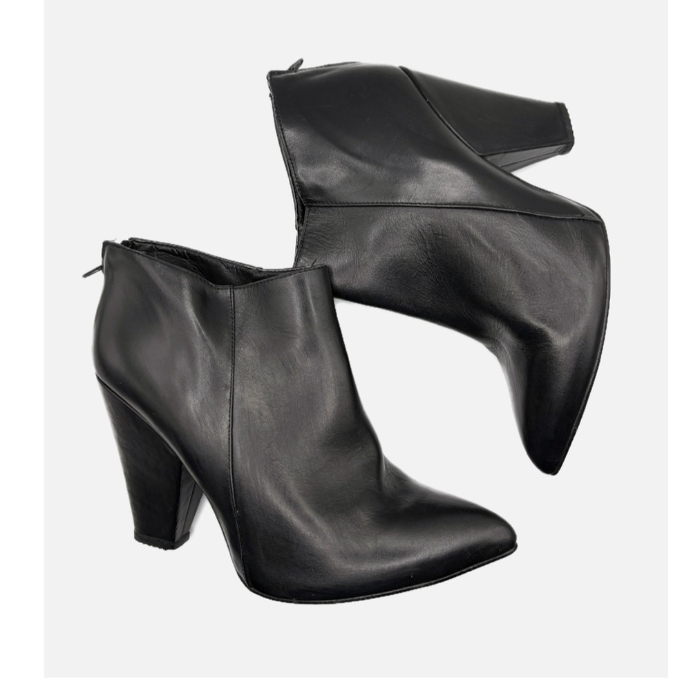 Zara Pointed Toe Faux Leather Booties